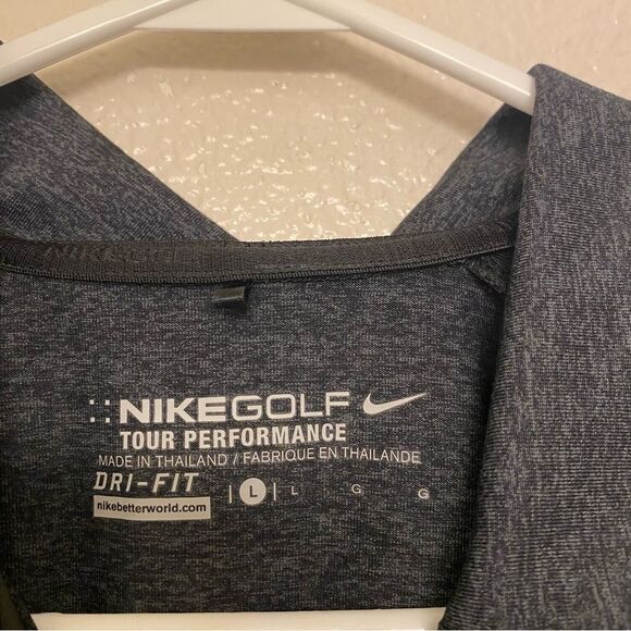 Nike Golf Dri Fit Tour stretch Performance Polo shirt 1/4 Snap size L - Picture 4 of 9